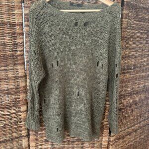 Millau Olive Green 100% Cotton Sweater Size S